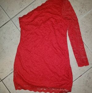 Express Lace One Shoulder Dress